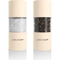 LARS NYSØM Sjæl Zout- en Pepermolen Set - Verstelbare maalgraad - Roestvrijstaal (Almond Beige)