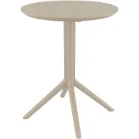 CLP Sky klaptafel - Inklapbare tafel - Rond of vierkant - Tuintafel - Voor binnen en buiten - UV-bestendig - Weerbestendig taupe rond