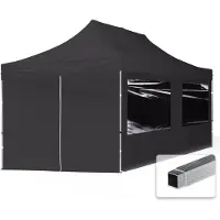TOOLPORT 3x6 m Easy up partytent, ECONOMY alu 32mm met zijwanden (panorama), zwart