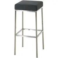 CLP Barkruk Montreal: Beklede zitting en frame met voetsteun | Kleur: donkergrijs. Frame: roestvrij staal