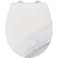 Wenko WC bril Menin met structuurprint - antibacterieel Duroplast - Easy-Close softclose sluiting - Fix-Clip bevestiging afklikbaar in RVS - Toiletbril decor met structuur - Toiletzitting met print