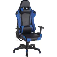 CLP Miracle V2 Bureaustoel - Kunstleer zwart/blauw