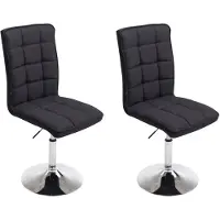 CLP Set van 2 eetkamerstoelen Peking V2, zwart, draaibaar, met hoogteverstelling, bekleding: stof