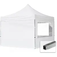 TOOLPORT 3x3 m Easy up partytent, ECONOMY alu 32mm met zijwanden (panorama), wit