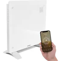 Vonroc Luxe Elektrische kachel – Convector - Glazen paneel – 500W/1000W - Wit | WIFI