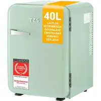 TZS First Austria Mini koelkast - Minibar - 40 liter - Vrijstaand - Volledig stil 22dB - Retro - Groen