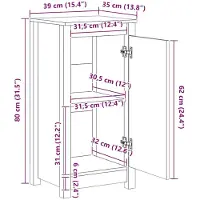 vidaXL Dressoir 39x35x80 cm massief grenenhout