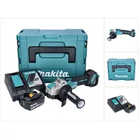Makita DGA 521 RF1X1J accu haakse slijper 18 V 125 mm X-LOCK Brushless + 1x accu 3,0 Ah + oplader + Makpac