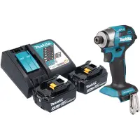 Makita DTD 173 RF accu-slagmoersleutel 18 V 180 Nm 1/4" borstelloos + 2x oplaadbare accu 3,0 Ah + lader
