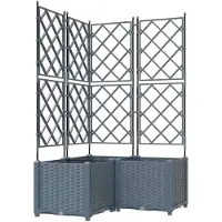 vidaXL Plantenbak 3 st Lichtgrijs 80 x 80 x 143 cm PP