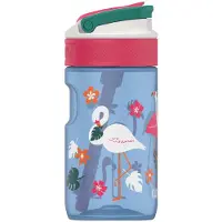 Kambukka Lagoon waterfles 400ml -Blue Flamingo met geïntegreerd rietje - drinkfles voor kinderen
