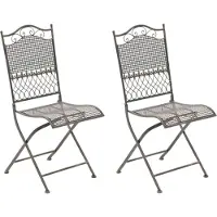 CLP Kiran Set van 2 tuinstoelen - Opvouwbaar - Metalen stoel - Art nouveau - bronzen