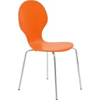 CLP Diego Wachtkamerstoel - Stapelbaar - Stapelstoel - Hout/oranje