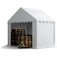 TOOLPORT Opslagtent 3x2 m met ritssluitingen - 2,0m zijwandhoogte, PVC 700, wit