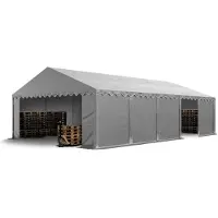 TOOLPORT Opslagtent 5x10m, PVC zeil, grijs