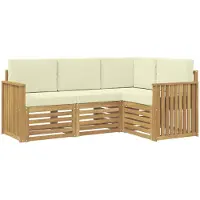 Syfax Sofa-Sets 4 pcs Wit en crèmekleurig 187,5 x 128,5 x 73 cm