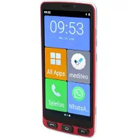 Olympia Neo+ Mobiele Telefoon voor Ouderen Rood - Knoppen, Touchscreen - 3,5 mm Jack - Micro USB, USB - Android 15