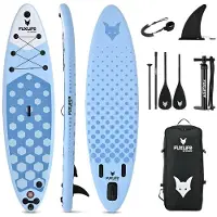 FUXTEC Stand-up paddleboard "Double-Layer" - blauw/wit/zwart - luchtpomp, peddel, reparatieset en een apparaat voor het bevestigen van een actiecamera - FX-SUP320D1