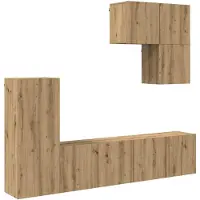 vidaXL TV Wand Eenheid 5 st Artisan Eiken Bewerkt hout