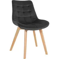 CLP Brook Eetkamerstoel - Hout frame - Fluweel - Velvet - zwart