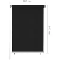 vidaXL Rolgordijn voor buiten 105(B)x140(H) cm zwart