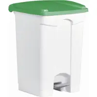 Helit poubelle à pédale, 45 Litres, gris/vert clair, carrée,