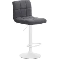 CLP barkruk Calma, bekleed met stof, 360 graden draaibaar en in hoogte verstelbaar | Kleur: lichtgrijs. Frame: wit