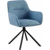 CLP Tipton Eetkamerstoel - met rugleuning - klassiek - draaibaar - stof - Stof/blauw