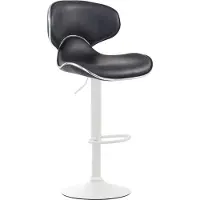 CLP Barstoel Las Vegas V2 met voetsteun | Kleur: zwart, frame: wit