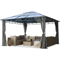 TOOLPORT Tuinpaviljoen Hardtop Sunset Deluxe, loft grey, 4x4m