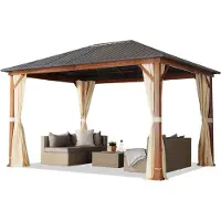 TOOLPORT Tuinpaviljoen Forest Superior crème, 3x4m met eikenhoutlook