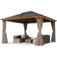 TOOLPORT Tuinpaviljoen Forest Superior loft grey, 4x4m met eikenhoutlook