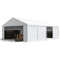 TOOLPORT Opslagtent 5x8 m met ritssluitingen - 2,0m zijwandhoogte, PVC 700, wit