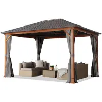 TOOLPORT Tuinpaviljoen Forest Superior grijs, 3x4m met eikenhoutlook