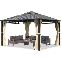 TOOLPORT Tuinpaviljoen Hardtop Sunset Superior, crème, 4x4 m