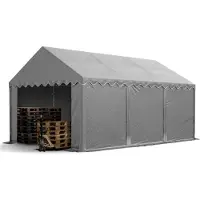 TOOLPORT Opslagtent 3x6m, PVC zeil, grijs