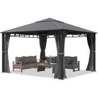 TOOLPORT Tuinpaviljoen Hardtop Sunset Superior, loft grey, 4x4 m