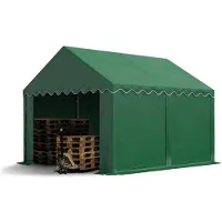 TOOLPORT Opslagtent 3x4 m met ritssluitingen - 2,0m zijwandhoogte, PVC 700, donkergroen