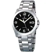 Festina Heren F16376/4 Zwart Zilver Horloge (Ø 40 mm)