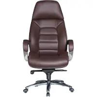 Amstyle Bureaustoel echt leer bruin ergonomisch