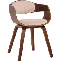 CLP Eetkamerstoel, bekleed met stof, met bekleding en een stevig houten frame, walnoot/crème