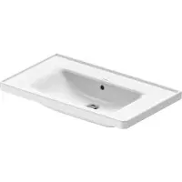Duravit Wastafel d-neo met rand overloop kraanvlak zonder kraangat 80 cm hoogglans wit
