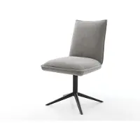 DELIFE Draaistoel Lelio-Flex zachte stof met structuur grijs kruispoot zwart 360° draaibaar rocker-functie pocketveer kern