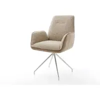 DELIFE Draaistoel Zoa-Flex materiaalmix mud kruisframe conisch roestvrij staal 180° draaibaar pocketveer kern