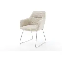 DELIFE Eetkamerstoel Pejo-Flex koord beige slipframe roestvrij staal pocketveer kern