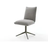 DELIFE Draaistoel Lelio-Flex zachte stof met structuur grijs kruispoot afwerking met titanium 360° draaibaar rocker-functie pocketveer kern