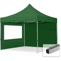 TOOLPORT 3x3 m Easy up partytent, ECONOMY alu 32mm met zijwanden (panorama), donkergroen