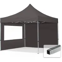 TOOLPORT 3x3 m Easy up partytent, ECONOMY alu 32mm met zijwanden (panorama), donkergrijs
