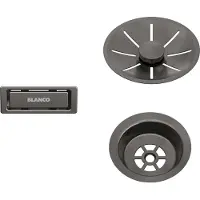BLANCO , afvoer-/overloopset voor wastafel, geborsteld donker staal, 206900