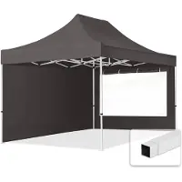 TOOLPORT 3x4,5 m Easy up partytent, ECONOMY staal 30m met zijwanden (panorama), donkergrijs